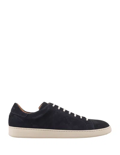 Kiton Blue Suede Low Sneakers