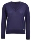 Kiton Women V-neck Sweater In Blue