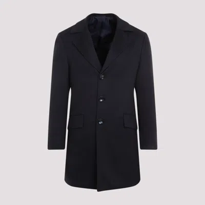 Kiton Blue Cashmere Caban Coat