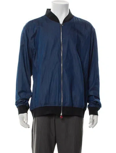 Pre-owned Kiton Bomber Jacket In Blue