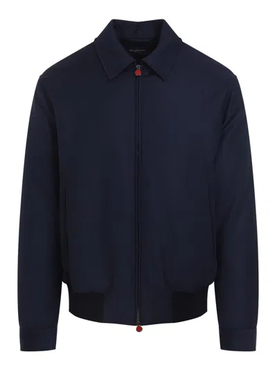 Kiton Bomber Jacket In Dark Blue