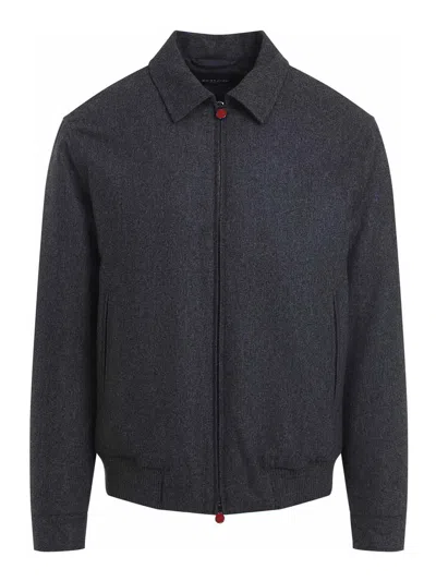 Kiton Bomber Jacket In Grey