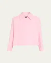 Kiton Boxy Wool Crepe Jacket In Lt Pink