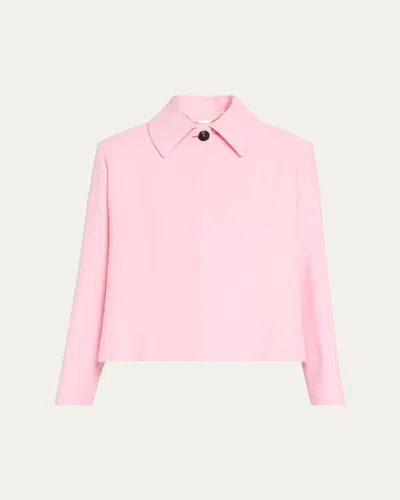 Kiton Boxy Wool Crepe Jacket In Lt Pink