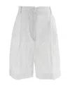 Kiton Embroidered Linen Bermuda Shorts Bermuda And Short White In White