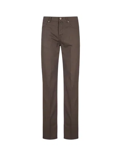 Kiton Brown 5 Pocket Straight Leg Trousers