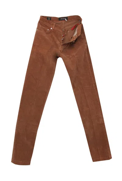 Pre-owned Kiton Brown Solid Cotton Blend Pants - Slim - (kt215242)