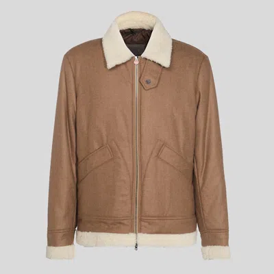 KITON KITON BROWN WOOL OUTWEAR