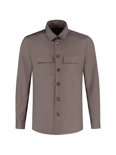 Kiton Buba Shirt Jacket In Brown