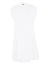 Kiton Button-down Belted Shirt Day Dress In White