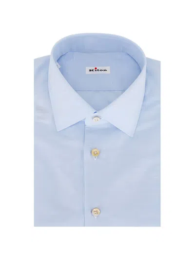 Kiton Button-down-collar Shirt In Blue