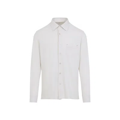 Kiton Button-down White Cotton Shirt With Tailored Fit
