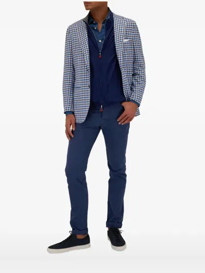 Kiton Button-fastening Denim Shirt In Blue