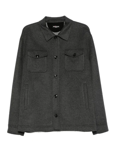 Kiton Button-fastening Flap-pocket Shirt Jacket In Black