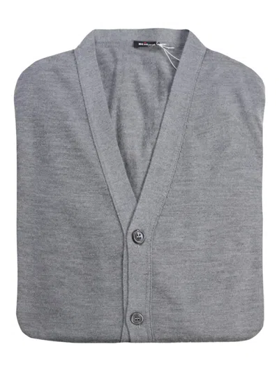 Kiton Button-front Wool Cardigan In Gray
