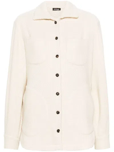 Kiton Button-up Cashmere-blend Shirt Jacket In Neutrals