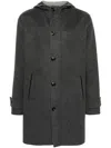 Kiton Button-up Hooded Jacket In Grey