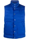 Kiton Button-up Padded Gilet In Blue