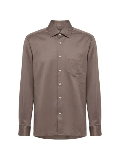 Kiton Button-down Chest-pocket Shirt In Neutral