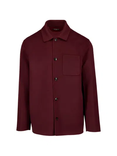 Kiton Button-up Shirt Jacket In Red