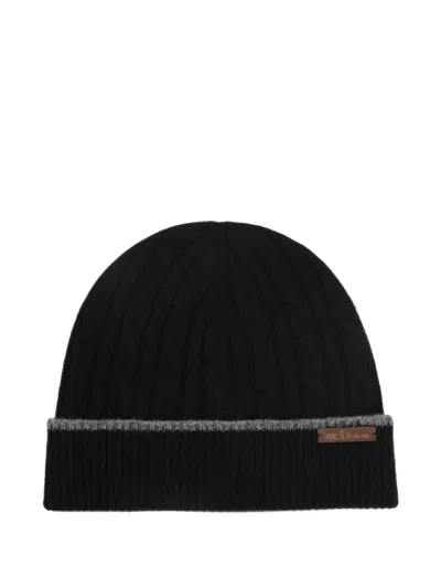 Kiton Cable-knit Beanie In Black