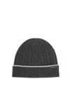 Kiton Cable-knit Beanie In Grey