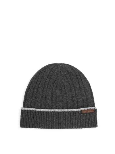 Kiton Cable-knit Beanie In Grey
