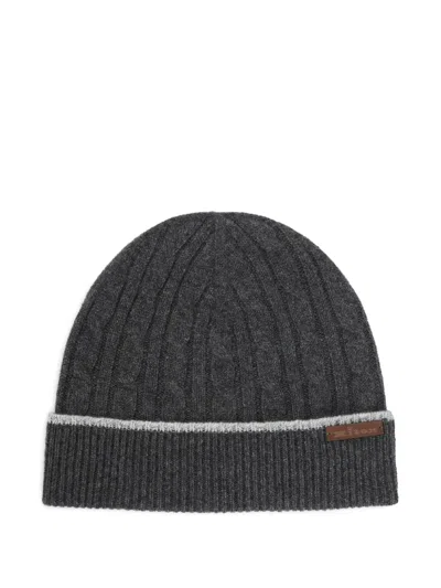 Kiton Cable-knit Beanie Hat In Black
