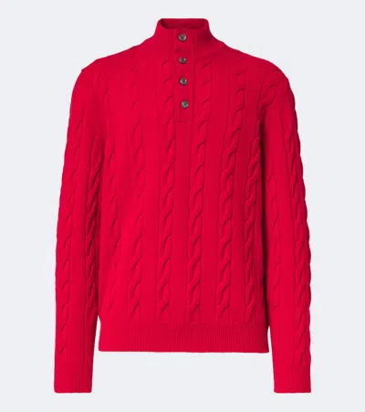 Kiton Cable-knit Cashmere Sweater In Red