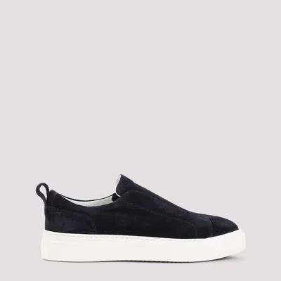 Kiton Suede Slip-on Sneakers In Blue