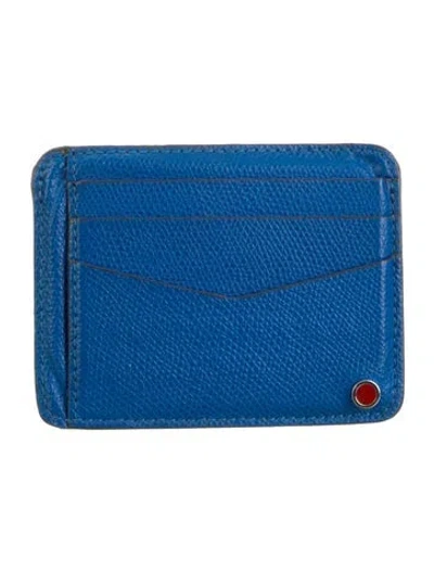 Pre-owned Kiton Calf Leather Wallet In Blue