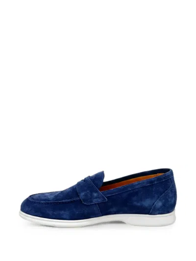 Kiton Calf Suede Penny Loafers In Pattern
