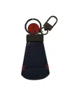 Kiton Calfskin Key Ring In Blue
