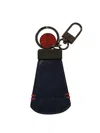 Kiton Calfskin Key Ring In Blue