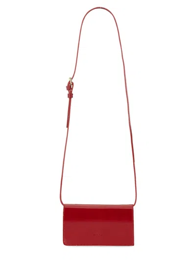 Kiton Calfskin Mini Crossbody Handbag In Red
