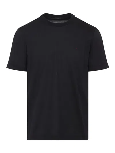 Kiton Short Sleeve Crew Neck T-shirt Design In Black