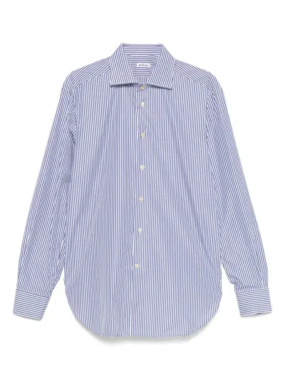 Kiton Candy-striped Shirt In Blue