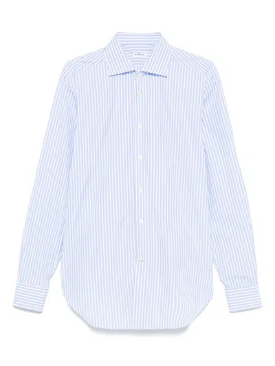 Kiton Candy-striped Shirt In Blue