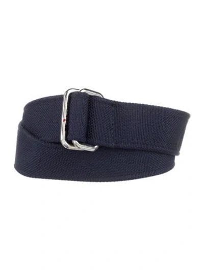 Pre-owned Kiton Canvas Leather Trim Embellishment Waist Belt In Multi