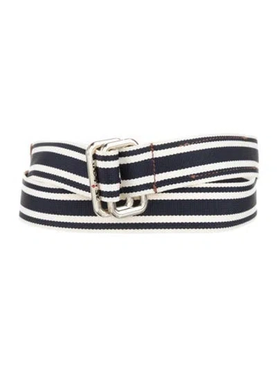 Pre-owned Kiton Canvas Waist Belt In Blue
