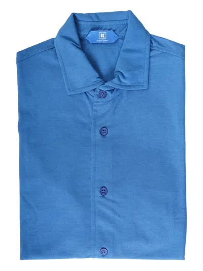 Kiton Capri Long-sleeve Button-up Shirt In Blue