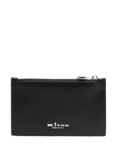 Kiton Card Holder With Logo In Black