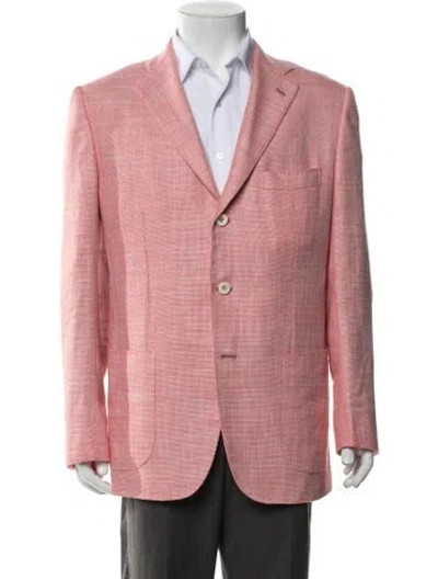 Pre-owned Kiton Cashmere Blazer In Burgundy