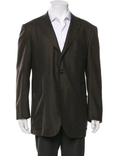 Pre-owned Kiton Cashmere Blazer In Green