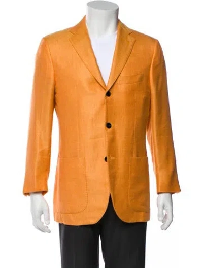 Pre-owned Kiton Cashmere Blazer In Orange