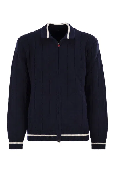 Kiton Cashmere Bomber Jacket In Animal Print
