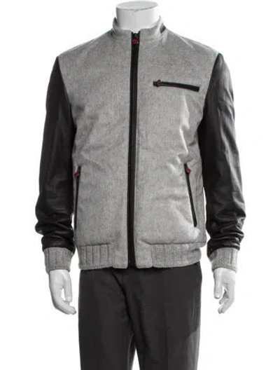 Pre-owned Kiton Cashmere Bomber Jacket In Grey