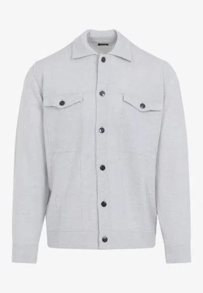 KITON CASHMERE BUTTONED OVERSHIRT