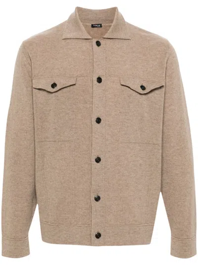 Kiton Cashmere Cardigan In Neutrals