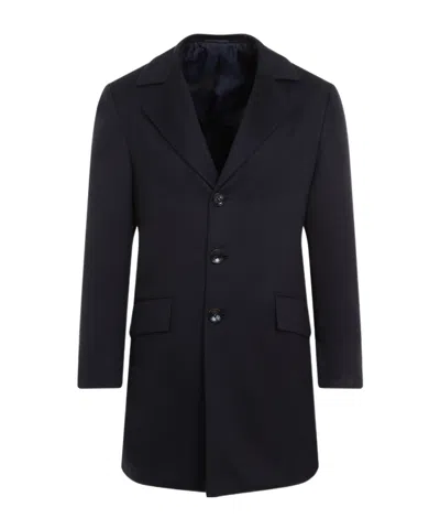 Kiton Blue Cashmere Caban Coat